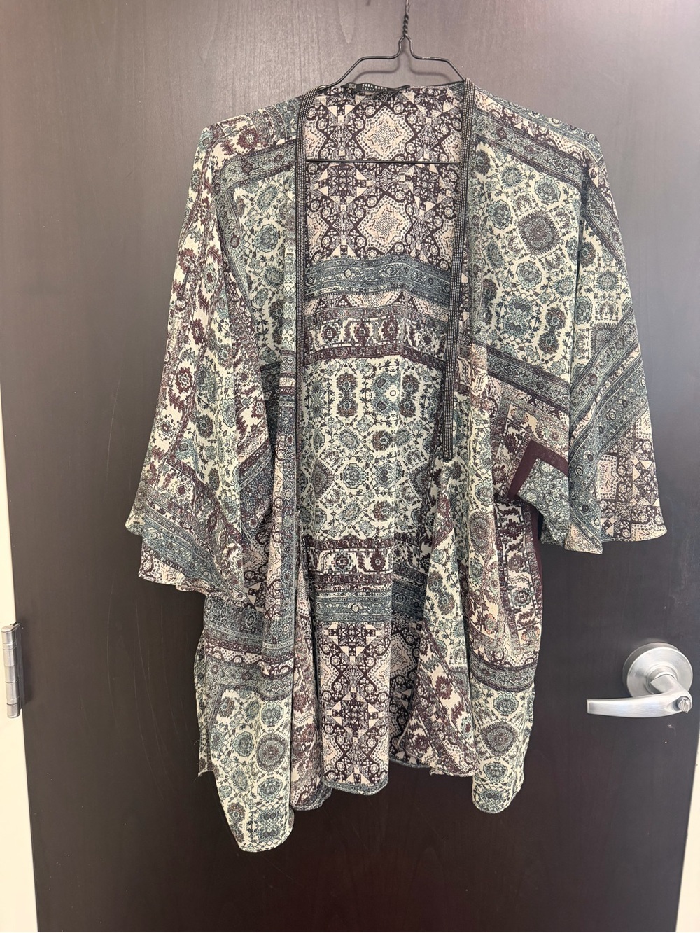 Zara Sheer Kimono Cardigan Boho Open-Front Medium